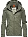 Ragwear Damen wasserdichte Übergangsjacke leichte Jacke kurz mit Kapuze Dizzie Intl Olive24 Gr. L