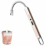 SUPRUS Feuerzeug wiederaufladbar USB Lichtbogen elektrisches Feuerzeug Kerzenanzünder für Camping Kochen (Gold)