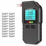 SciFiVisi Alkoholtester,Alkoholmessgerät mit Zwei Sensoren, Tragbarer Promillemessgerät mit Digitaler LCD-Anzeige, mit 20 Mundstücken für Heim und persönlichen Gebrauch