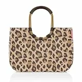reisenthel loopshopper L frame leo macchiato – Stabile Tasche mit praktischen Fächern aus recycelten PET-Flaschen – Charmantes und wasserabweisendes Design gold