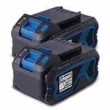 Original Scheppach 20V Akku Doppelpack Set 2x 4Ah Akku Ersatzakku | 20V-IXES-Serie | Ladezeit 60–120 Min je nach Ladegerät | 3stufige Ladeanzeige | Staub-& korrosionsgeschützt | Einzelzellenmanagement