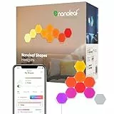 Nanoleaf Shapes Hexagon Starter Kit, 9 Smarten LED Panels RGBW - Modulare WLAN 16 Mio. Farben Wandleuchte Innen, Musik & Bildschirm Sync, Funktioniert mit Alexa Google Apple, für Deko & Gaming