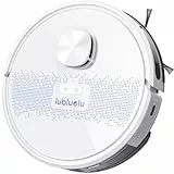 Lubluelu Saugroboter mit Wischfunktion 3-1, 4500Pa Staubsauger Roboter Lasernavigation mit 5 Karten, 55 dB Roboterstaubsauger mit APP Steuerung, Ideal für Tierhaare, Teppiche, Hartböden, Weiß