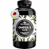 Omega 3 Kapseln hochdosiert - Jahresvorrat 365 Stück - Nur 1 Kapsel täglich - Essentielle Omega 3 Fettsäuren EPA & DHA - Fischöl Kapseln ohne unnötige Zusätze - in Deutschland entwickelt