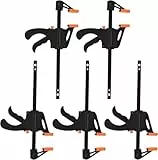 5 Stk Einhandzwingen Set, Schnellspannzwinge, 4 Zoll Schraubzwingen F Klemmen, Schnellspannzwingen, Woodworking Ratschenzwinge für Holzarbeiten, handgefertigtes Handwerk, Heimwerken