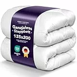 John Cotton Bettdecke 135x200 - Elegant & Atmungsaktive Decke für Allergiker | Oeko-Test Zertifiziert Steppdecke | Ideal Schlafdecke für Frühling & Herbst | Ganzjahresdecke 135 x 200 cm