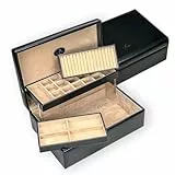 Windrose Charmbox mit 2 herausnehmbaren Einsätze/Merino Moda (schwarz-legacy)