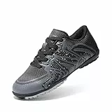 DREAM PAIRS Jungen fussballschuh Mädchen Sportschuhe Leichtathletik Trainingsschuhe Bequeme und verschleißfeste Weitsprunglaufschuhe Outdoor Unisex,Size 36,Schwarz/Dunkelgrau/Weiss,SDSO2413K