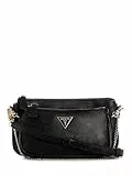 GUESS Damen Noelle Ii Double Pouch Crossbody Umhängetasche, Schwarz