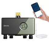 Diivoo WLAN Bewässerungscomputer 4 Ausgänge, Wasserzeitschaltuhr Gartenbewässerungssystem, Zeitschaltuhr für Bewässerung, Messingeingang&Ethernet, Alexa/Google, 24 Pläne, Regenverzögerung&Nebelmodus