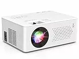 PURSHE Mini Beamer, Mini Bluetooth Projektor Full HD 1080P Tragbarer Outdoor Filmprojektor für iOS, Android, Windows, Kompatibel mit TV Stick/HDMI/Smartphone/Spielkonsole/USB [Inkl. Fernbedienung]