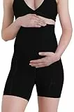 Sunzel Damen-Umstands-Yoga-Shorts mit Taschen über dem Bauch, Schwangerschaft, hohe Taille, bequem, dehnbar, Biker-Workout-Shorts, Schwarz, Small Kurze Schlauch