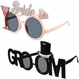 MAGICLULU Lustige Braut Und Bräutigam Brillen 2 Stück Kunststoff Foto Requisiten Für Hochzeit Party Und Junggesellenabschied Dekoration