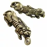 NUOBESTY 2pc Messing Tier Statuen Schlüsselanhänger Schmuck Charms Chinesischen Reichtum Decor