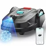 YARDCARE M800Plus Mähroboter ohne Begrenzungskabel bis 800m², U-förmiges Schneiden,GPS Positionierung+KI Vision Rasenmäher Roboter, App-Steuerung, 150 Hindernisvermeidung（Schwarz und blau）