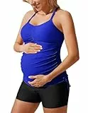 Maacie Süßes Damen-Tankini-Oberteil gepaart mit Badeanzug-Shorts