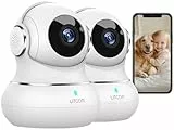 litokam Little elf Überwachungskamera, 2K Babyphone, WLAN IP Kamera mit Bewegungserkennung, Nachtsicht, 2-Wege Audio, Hunde Kamera unterstützt App Kontrolle und Fernalarm-2 stück
