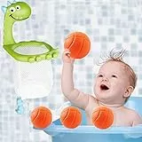 NIWWIN Bad Spielzeug Set, Fish Net Badewanne Spielzeug, Basketball Schildkröte Ozean Tiere Schwimmende Spielzeug Für Kleinkinder 2, 3, 4, 5 Jahre
