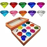 Edelsteine für Kinder, Acryl Diamanten, 12 Stück Diamanten Bunt Kinder Mit Geschenkbox,Diamantkristalle Transparent Edelsteine für Kindergeburtstag, Große Deko-Diamanten für Hochzeit Vasen Tischdeko