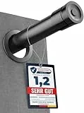 MEISENBERG Teleskopstange Vorhang 140-250cm - Gardinenstange ohne Bohren - Schwarz - Vorhangstange Klemmstange - Spannstange Ausziehbar - 1Stück