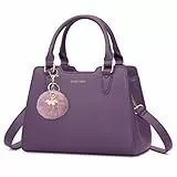 IGOLUMON Handtasche Damen Mittelgroß Tasche Leder Henkeltasche Damen-Henkeltaschen Tote Bag Handtaschen Taschen Schultertaschen Umhängetasche Schultertasche Damenhandtaschen Lila