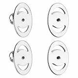 MetJakt Ohrring-Verschlüsse, Gold und Silber, Metall, Schmetterlings-Clutch, 4 Stück (Silber)