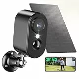 PESAIR 2K Überwachungskamera Aussen Akku/Solar - Kamera Überwachung Aussen WLAN mit Farbige Nachtsicht, Kabellose Überwachungskamera außen/innen, PIR-Bewegungserkennung, IP66, 2,4 GHz