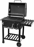 ACTIVA Grill Gusseisen Grillwagen Angular, Schwarz, Holzkohlegrill, 103 x 64,5 x 104 cm - Barbecue Grillwagen