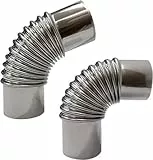 TAISOCA Ofenrohr-Set, gebogen, 45 Grad und 90 Grad, Ofenrohr, 2,36 Zoll (6,9 cm), Zeltkamin, Auspuff (45 + 90 Winkelset)