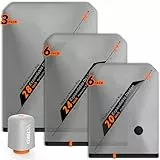 Vacbird Vakuumbeutel für Kleidung mit Kabellose Vakuumpumpe, 15 Stück (6x 40x54cm, 6x 47x64cm, 3x 54x74cm), Platzsparend Vakuumierbeutel für Kleidung – Speziell für Reisen und Kofferorganisation