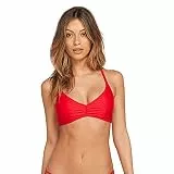 Volcom Damen Junior's Women's Simply Solid V Neck Bikini Top Bikinioberteil, True Red, Large