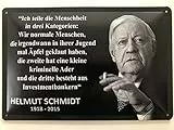 Metall Schild 20x30cm Menschheit 3 Kategorien Zitat Helmut Schmidt Sprüche Blechschild