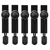 AIXMEET 5 Paar Elastische Schnürsenkel Ohne Binden, 100CM Sport Schnürsenkel mit Schnellverschluss, Gummi Schnürsenkel für Kinder, ältere Menschen, Läufer(5 Paar Massiv schwarz)…