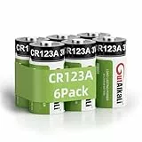 GutAlkaLi CR123A 3V Lithium Batterie, 6 Stück, 1500mAh, Einwegbatterie