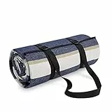 Paco Home Picknickdecke Campingdecke XXL Strand Picknickdecke Wasserdicht Mit Tragegriff Leicht Kompakt Tragbar Isoliert, Farbe:Blau-Gelb 3, Größe:200x300cm