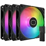 Cooler Master SickleFlow Edge 120 ARGB 3er-Pack – 3x120mm Lüfter (690–2500 U/min, PWM), hoher Luftstrom (70,7 CFM) & statischer Druck (3,61 mmH2O), ARGB Gen 2, LED-Controller, 32,8 dBA max. - Schwarz