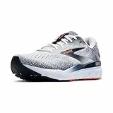 Brooks Herren Ghost 16 Laufschuhe Neutralschuh White/Peacoat/Orange - Grau 44,5