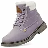Mishansha Warme Gefüttert Stiefel Kinder Wasserdicht Boots Mädchen Winter Outdoor Winterstiefel Warmfutter, Lila 35