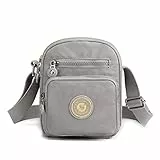 Milky Way Damen Umhängetasche aus Nylon mit mehreren Taschen, für Damen und Mädchen, zum Einkaufen, Wandern, für den täglichen Gebrauch (grau)