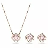 Swarovski Una Set, Glücksklee, Rosa, Roségold-Legierungsschicht