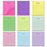 Vicloon To Do Liste, 450 Stücke Notizzettel, Selbstklebend Tagesliste Notizblock, Linierte Karteikarten farbige Haftnotizen Klebezettel Notizen Planung linierte bunt zettel farbig(6 Farben)