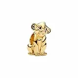 Feitery Compatible with Charms Pandora Armband Goldener Löwe Herz Anhänger Meerestiere