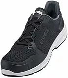 Uvex 1 Sport gelochter Halbschuh, Sicherheitsschuhe S1 SRC, Arbeitsschuhe für Damen & Herren, Schwarz, Größe 43