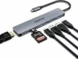 OBERSTER USB C HUB, USB 3.0 HUB, USB Adapter Docking, ultraschlanker tragbarer Daten Hub, 7 in 1 USB C HUB mit 4K HDMI, 100 W PD, 2 USB 3.0, USB C 3.0, SD/TF Kartenleser, kompatibel mit Windows