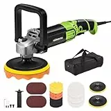 WORKBLESS Poliermaschine Auto, 1600W, 7 Variable Geschwindigkeit, 1600-3500 U/min, Autopolitur Set mit 152/178mm Polierpad, für Autos, Boote, Böden und Möbel