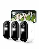 Arlo Essential 2 HD Akku Überwachungskamera Aussen WLAN, Kabellos, 1080p Video, Farbnachtsicht, Licht, Bewegungsmelder, Sirene, 2-Wege Audio, Smart Home + Arlo Secure Plan Testzeitraum, 3er Set