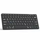 TQQ Kabellose Bluetooth Tastatur, Deutsches Layout QWERTZ, Ultraslim Ergonomisches Design, Wiederaufladbare Wireless Keyboard für iPad Pro/Air/Mini/Windows/Android/IOS