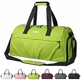 DBPBToU Sporttasche Damen Herren Hartes Material, Reisetasche mit Schuhfach Zwei Belüftungslöchern und Nassfach, wasserdichte Weekender Bag, Gym Bag/Schwimmtasche/Saunatasche (Grün)