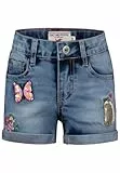 SALT AND PEPPER BY KIDS PARK Mädchen Shorts mit Pferde Stick und Pailletten Jeans, mid Blue, 92