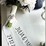 Personalisiertes Brautstraußband, Personalisiertes Hochzeitsgeschenk, Brautandenken, Blumen, Monogramm Zur Dekoration